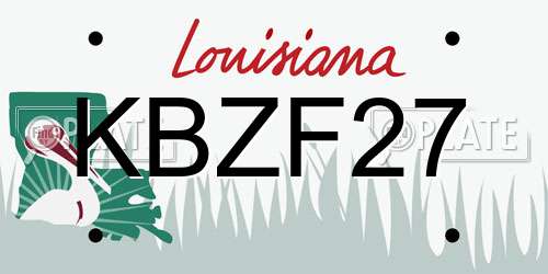 KBZF27 Louisiana License Plate