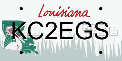 KC2EGS Louisiana License Plate