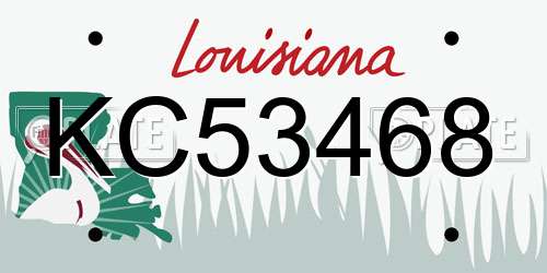 KC53468 Louisiana License Plate