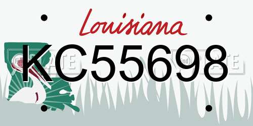 KC55698 Louisiana License Plate