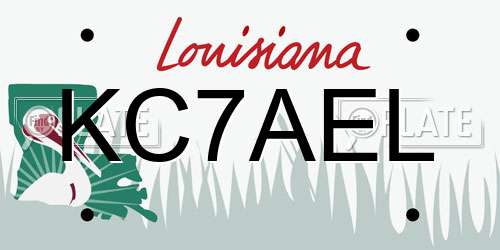 KC7AEL Louisiana License Plate