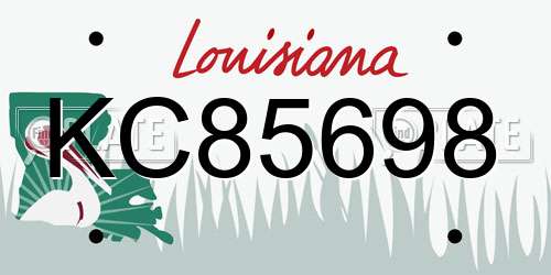 KC85698 Louisiana License Plate