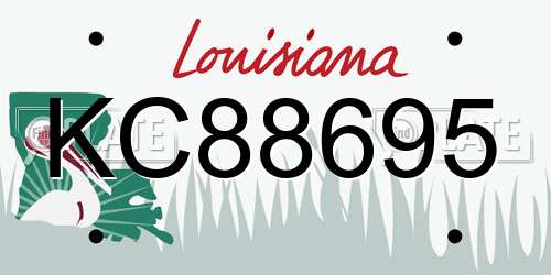 KC88695 Louisiana License Plate