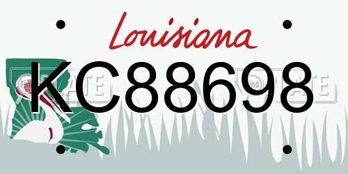 KC88698 Louisiana License Plate