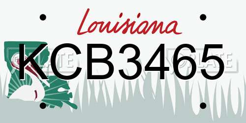 KCB3465 Louisiana License Plate