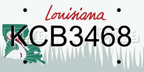 KCB3468 Louisiana License Plate