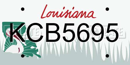 KCB5695 Louisiana License Plate
