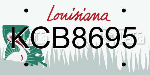 KCB8695 Louisiana License Plate