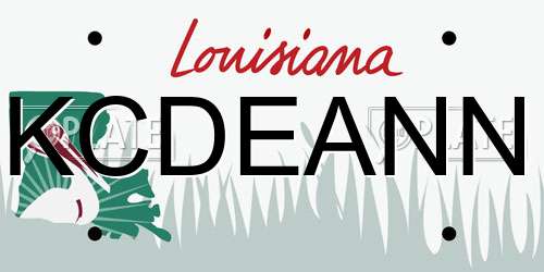 KCDEANN Louisiana License Plate