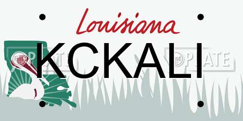 KCKALI Louisiana License Plate