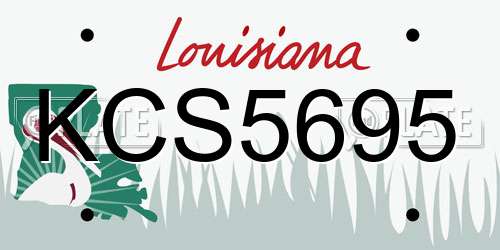 KCS5695 Louisiana License Plate