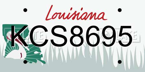 KCS8695 Louisiana License Plate