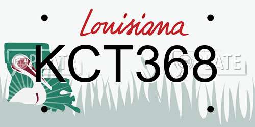 KCT368 Louisiana License Plate