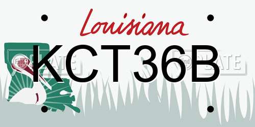 KCT36B Louisiana License Plate