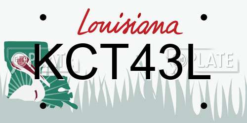 KCT43L Louisiana License Plate
