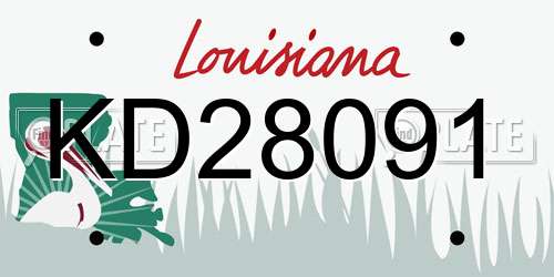 KD28091 Louisiana License Plate