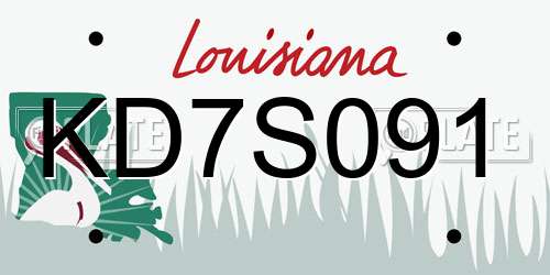 KD7S091 Louisiana License Plate