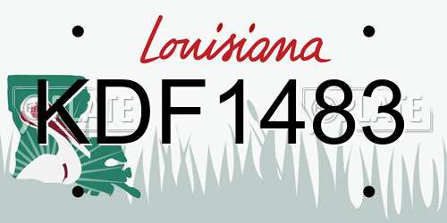 KDF1483 Louisiana License Plate