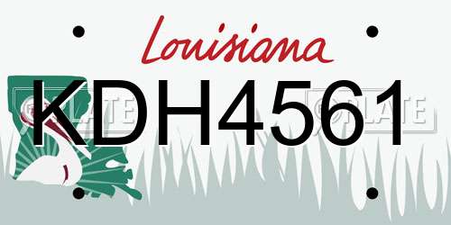 KDH4561 Louisiana License Plate
