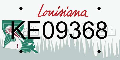 KE09368 Louisiana License Plate