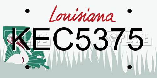 KEC5375 Louisiana License Plate