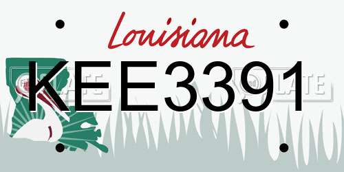 KEE3391 Louisiana License Plate