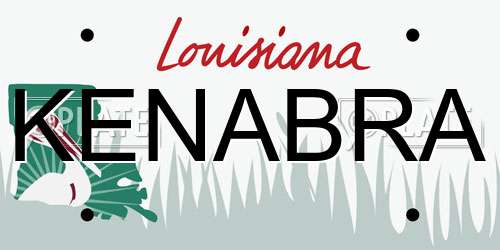 KENABRA Louisiana License Plate