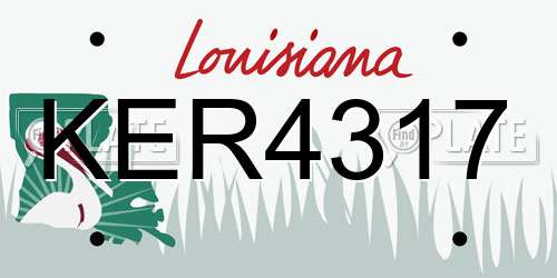 KER4317 Louisiana License Plate