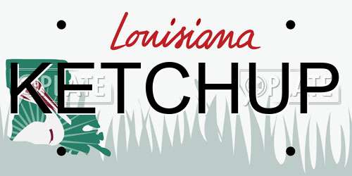 KETCHUP Louisiana License Plate
