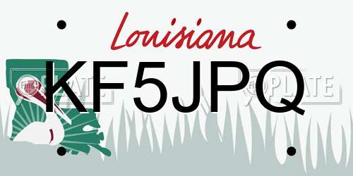 KF5JPQ Louisiana License Plate