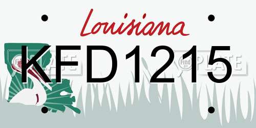 KFD1215 Louisiana License Plate