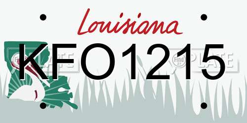 KFO1215 Louisiana License Plate