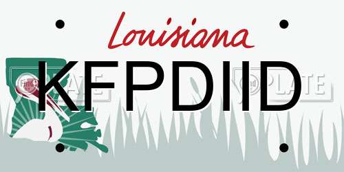 KFPDIID Louisiana License Plate