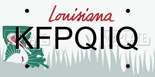 KFPQIIQ Louisiana License Plate