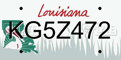 KG5Z472 Louisiana License Plate