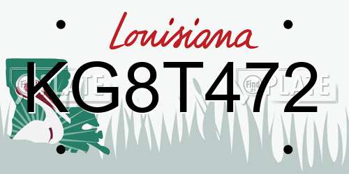 KG8T472 Louisiana License Plate