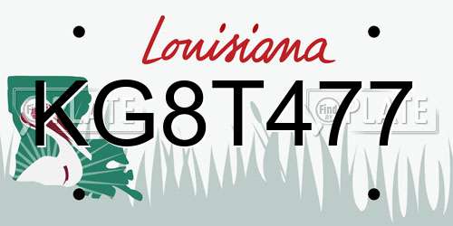 KG8T477 Louisiana License Plate