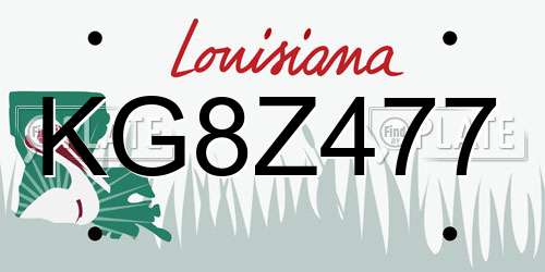 KG8Z477 Louisiana License Plate
