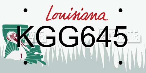KGG645 Louisiana License Plate