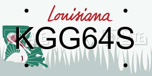 KGG64S Louisiana License Plate