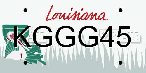 KGGG45 Louisiana License Plate