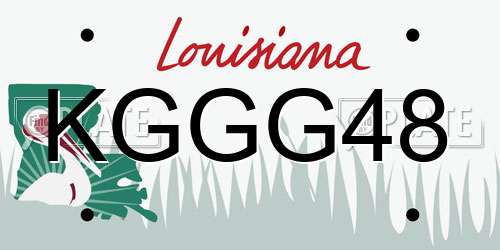 KGGG48 Louisiana License Plate