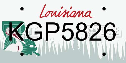 KGP5826 Louisiana License Plate