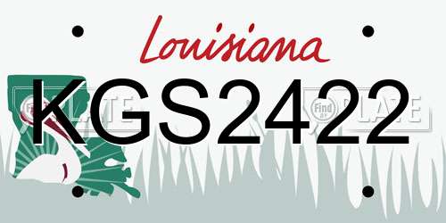 KGS2422 Louisiana License Plate