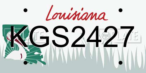 KGS2427 Louisiana License Plate