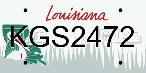 KGS2472 Louisiana License Plate
