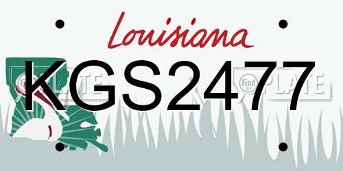 KGS2477 Louisiana License Plate