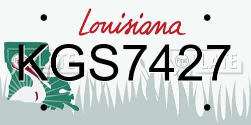 KGS7427 Louisiana License Plate