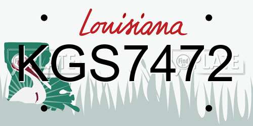 KGS7472 Louisiana License Plate
