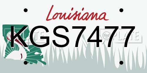 KGS7477 Louisiana License Plate